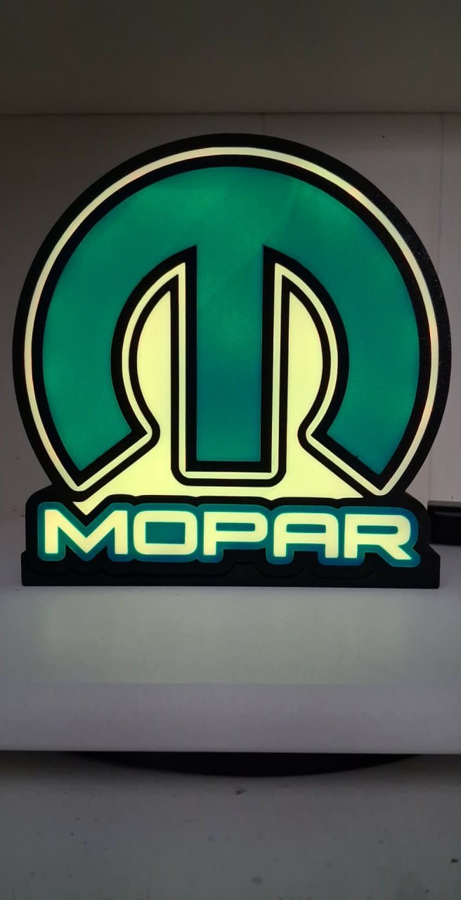 Mopar Blue LED light box – custom 3D printed – Lit Layer Creations